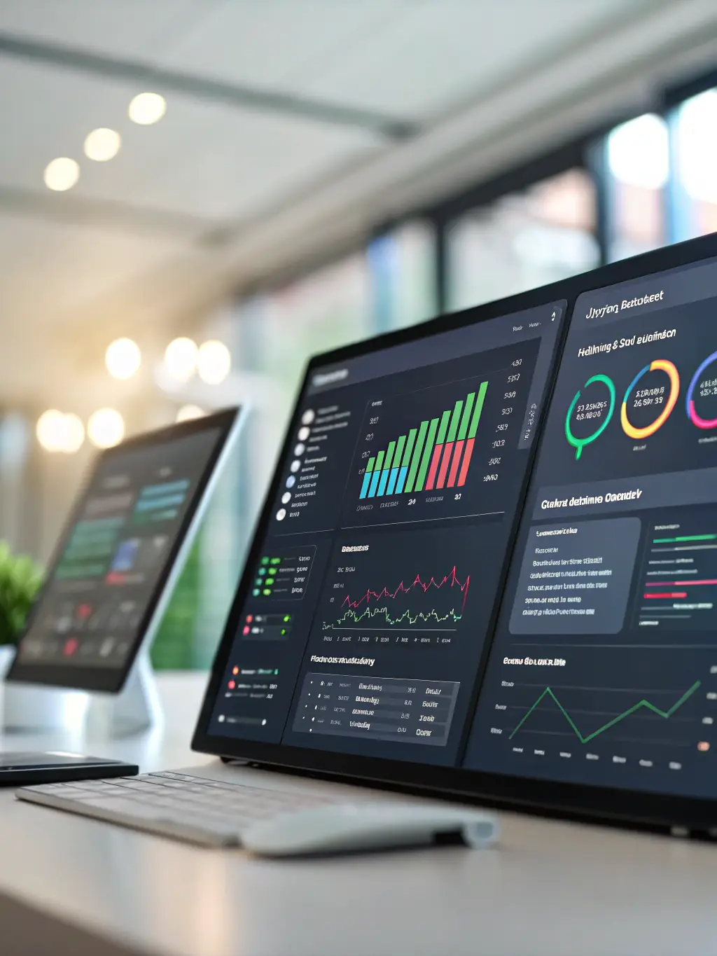 An image depicting a well-organized CRM interface on a computer screen, showcasing customer data and sales pipelines, representing streamlined operations.