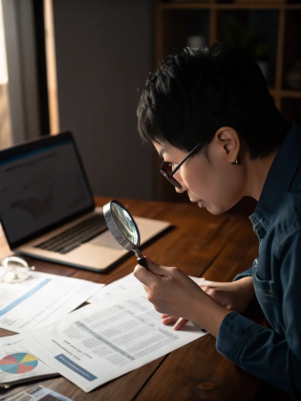 An image of a person reviewing accounting reports and corporate card statements, highlighting the importance of accurate financial tracking and employee benefits.